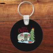 Porte-clés Joyeux Noël Joyeux Camper Fun Camping Vie Fami (Recto)