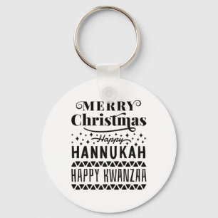 Porte-clés Joyeux Noël Joyeux Hanoukka Joyeux Kwanzaa