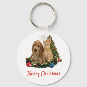Porte-clés Joyeux Noël Kitten et porte - clé de chiot