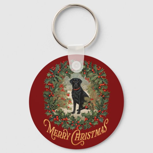 Porte-clés Joyeux Noël Labrador Retriever (Recto)