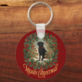 Porte-clés Joyeux Noël Labrador Retriever (Recto)