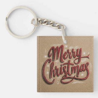 Porte-clés Joyeux Noël lettrage manuel