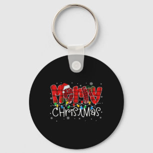 Porte-clés Joyeux Noël Lumières Noël Noël Chapeau Noël Match