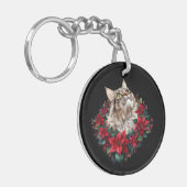 Porte-clés Joyeux Noël Maine Coon Chat (Devant gauche)