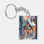 Porte-clés Joyeux Noël Maison en pain d'épices (Devant gauche)