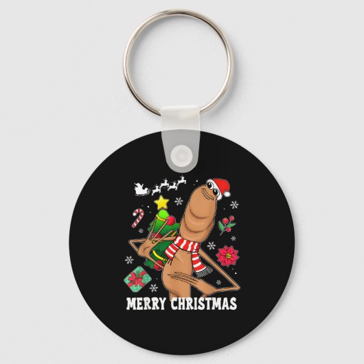 Porte-clés Joyeux Noël Marcus The Worm Drôle Dérangé Mème (Recto)