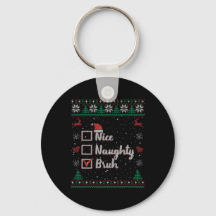 Porte-clés Joyeux Noël Mignon Méchant Frère Drôle Liste de No