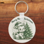 Porte-clés Joyeux Noël Moo (Recto)