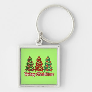 Porte-clés Joyeux Noël Motif Arbres à Carreaux de Buffalo -42