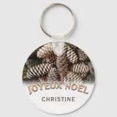 Porte-clés Joyeux Noel Noël Pine de Noël Nom du cône (Verso)
