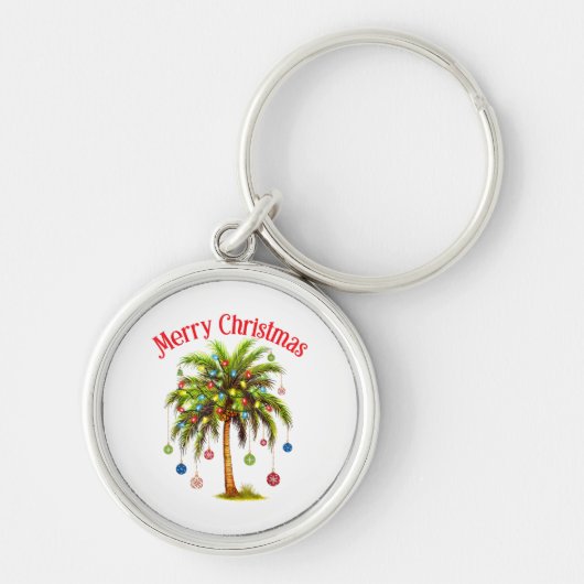 Porte-clés Joyeux Noël Palm Tree Light Hawaiian Tropical (Devant)