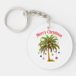 Porte-clés Joyeux Noël Palm Tree Light Hawaiian Tropical