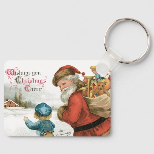 Porte-clés Joyeux Noël par Ellen Clapsaddle (Recto)