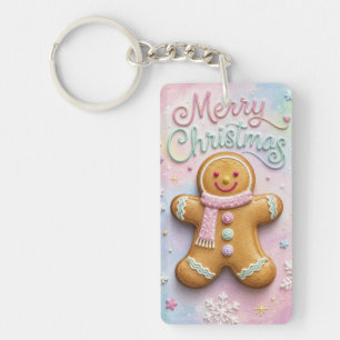 Porte-clés Joyeux Noël Pâtisserie Gingerbread Flocons de Neig