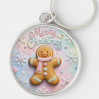 Porte-clés Joyeux Noël Pâtisserie Gingerbread Flocons de Neig