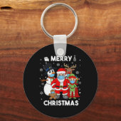 Porte-clés Joyeux Noël Père Noël Et Amis Garçons Famille Enfa (Verso)