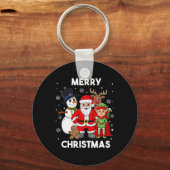 Porte-clés Joyeux Noël Père Noël Et Amis Garçons Fille Enfant (Recto)