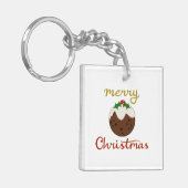 Porte-clés Joyeux Noël+Pudding Design (Devant gauche)
