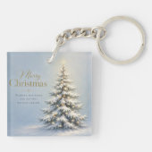 Porte-clés Joyeux Noël Sapin enneigé (Dos)