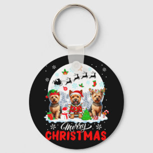 Porte-clés Joyeux Noël Trois Père Noël Elf Reindeer Norwich T