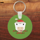 Porte-clés Joyeux Noël Vache Poke (Recto)