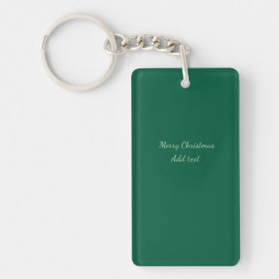 Porte-clés Joyeux Noël vert fond simple solo fête
