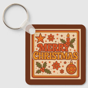 Porte-clés Joyeux Noël vintage années 70