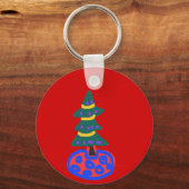 Porte-clés Joyeux nom vert sur Noël rouge (Verso)