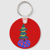 Porte-clés Joyeux nom vert sur Noël rouge (Verso)