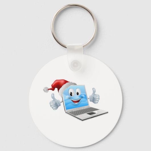 Porte-clés Joyeux ordinateur portable de Noël (Recto)