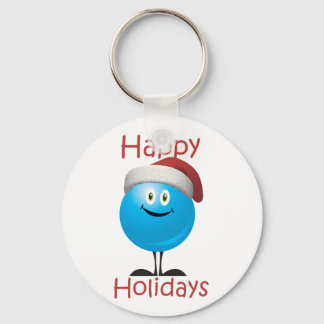 Porte-clés Joyeux ornement bleu souhaitant un joyeux Noël