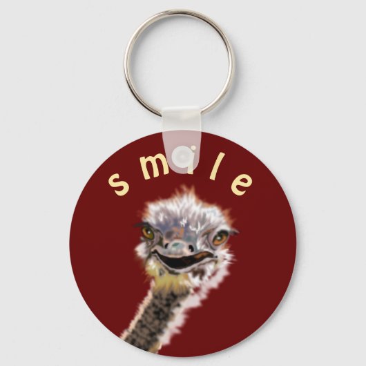 Porte-clés Joyeux Ostrich Porte - clé Cadeau sourire (Recto)