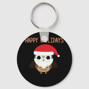 Porte-clés Joyeux Owlidays Chouette de Noël pour les amateurs