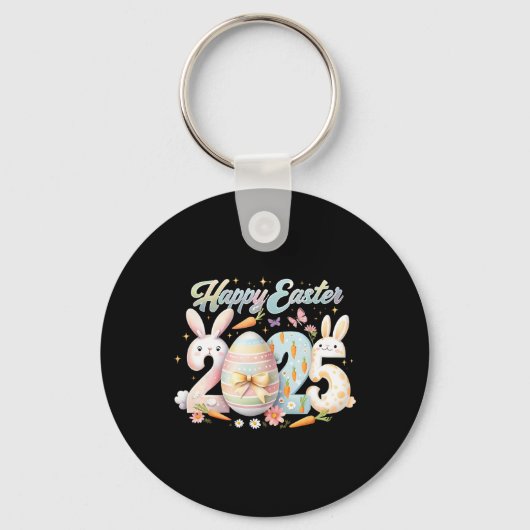 Porte-clés Joyeux Pâques 2025 Lapin Rabbit Face à la Journée (Recto)