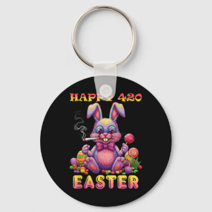 Porte-clés Joyeux Pâques drôle Fumer lapin de Pâques Cadeaux 