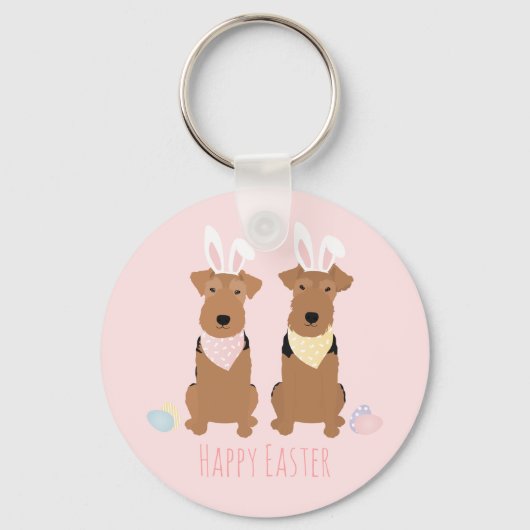 Porte-clés Joyeux Pâques Welsh Terriers Chiens Lapin Oreilles (Recto)