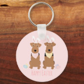 Porte-clés Joyeux Pâques Welsh Terriers Chiens Lapin Oreilles (Recto)