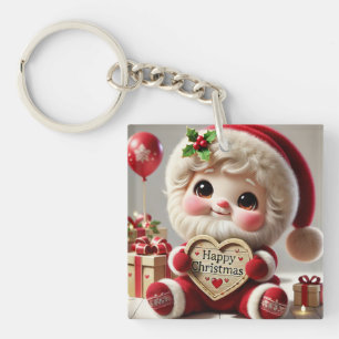 Porte-clés Joyeux Père Noël Salutation de Noël