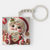 Porte-clés Joyeux Père Noël Salutation de Noël (Dos)