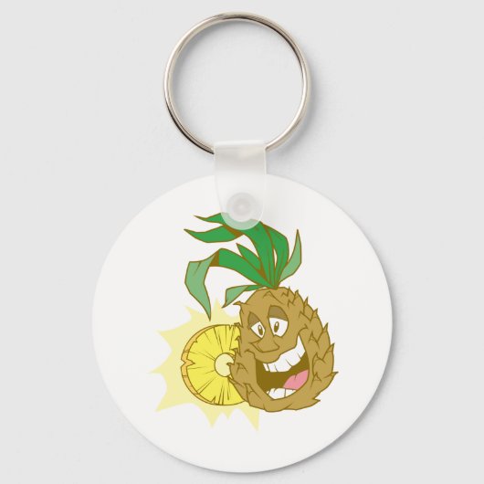 Porte-clés joyeux personnage ananas mec (Recto)