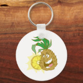 Porte-clés joyeux personnage ananas mec (Recto)