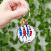 Porte-clés Joyeux peuple Massaï Guerriers Marcher Art Imprime (Main)