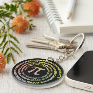 Porte-clés Joyeux Pi Day Funny School Math Spiral Texte