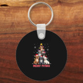 Porte-clés Joyeux Pitmas Pitbull Chien Pull de Noël Moche Tr (Recto)