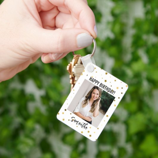 Porte-clés Joyeux Porte - clé d'anniversaire, Nom personnalis (main)