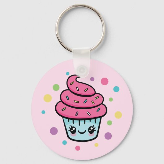 Porte-clés Joyeux porte - clé de Cupcake anniversaire (Recto)