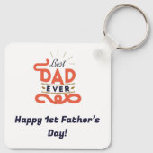 Porte-clés Joyeux Porte - clé de la fête du 1er Père - Design (Dos)