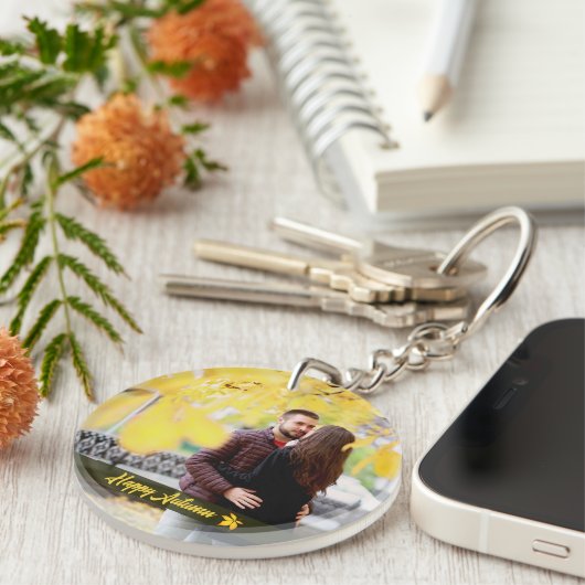 Porte-clés Joyeux Porte - clé photo de couple d'automne (Devant droit)