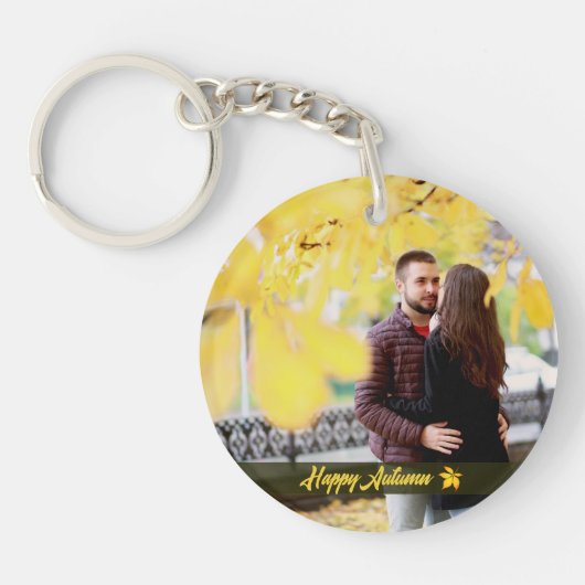 Porte-clés Joyeux Porte - clé photo de couple d'automne (Devant)