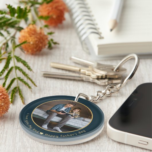 Porte-clés Joyeux porte - clé photo de Fête des pères (Devant droit)